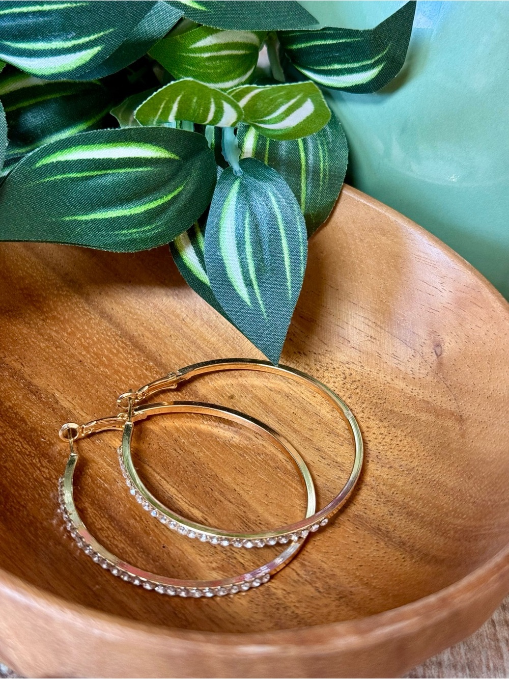 Women’s Faux Diamond Hoop Earrings